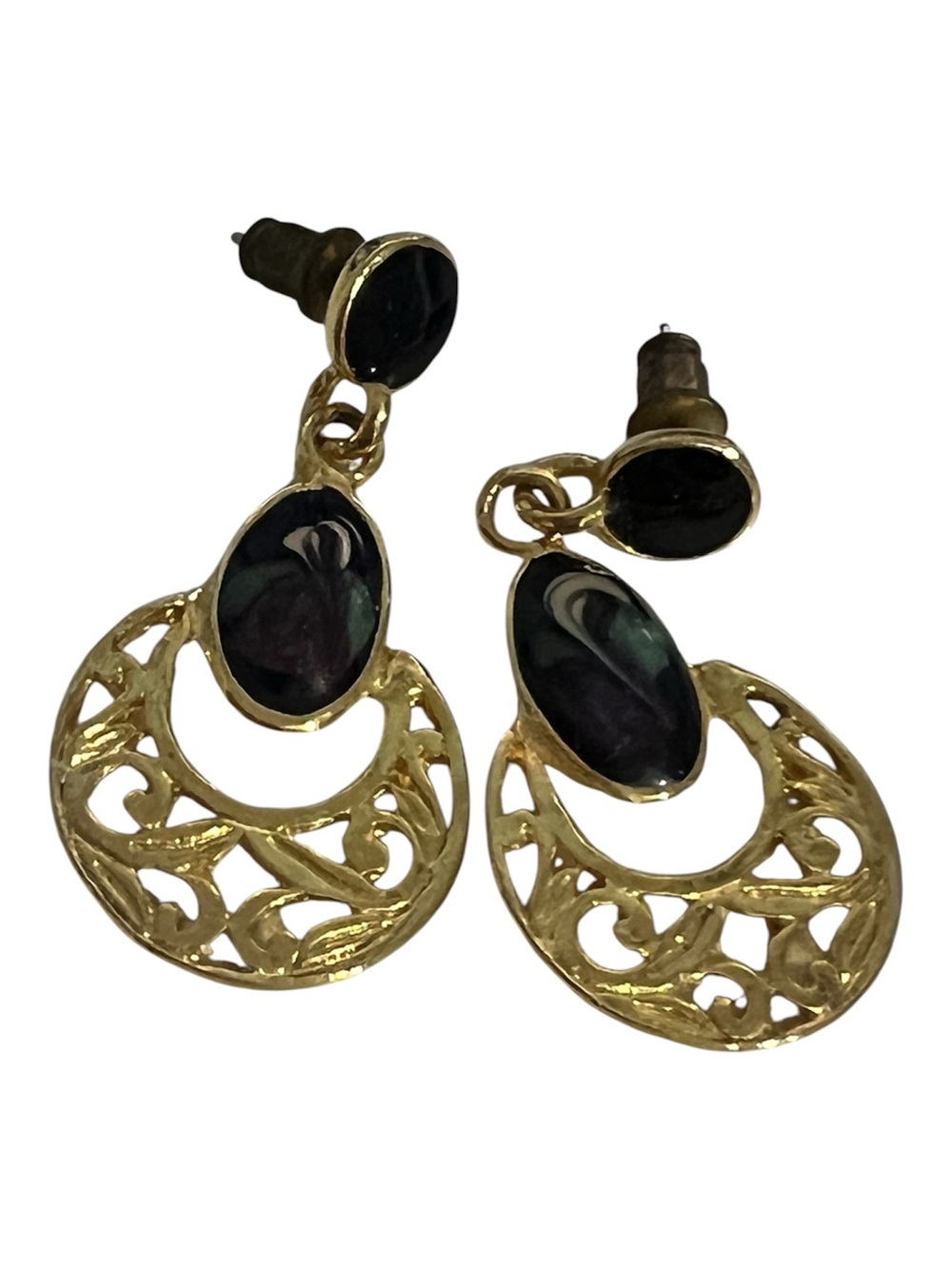 Earrings Goldtone Pierced Dangle
